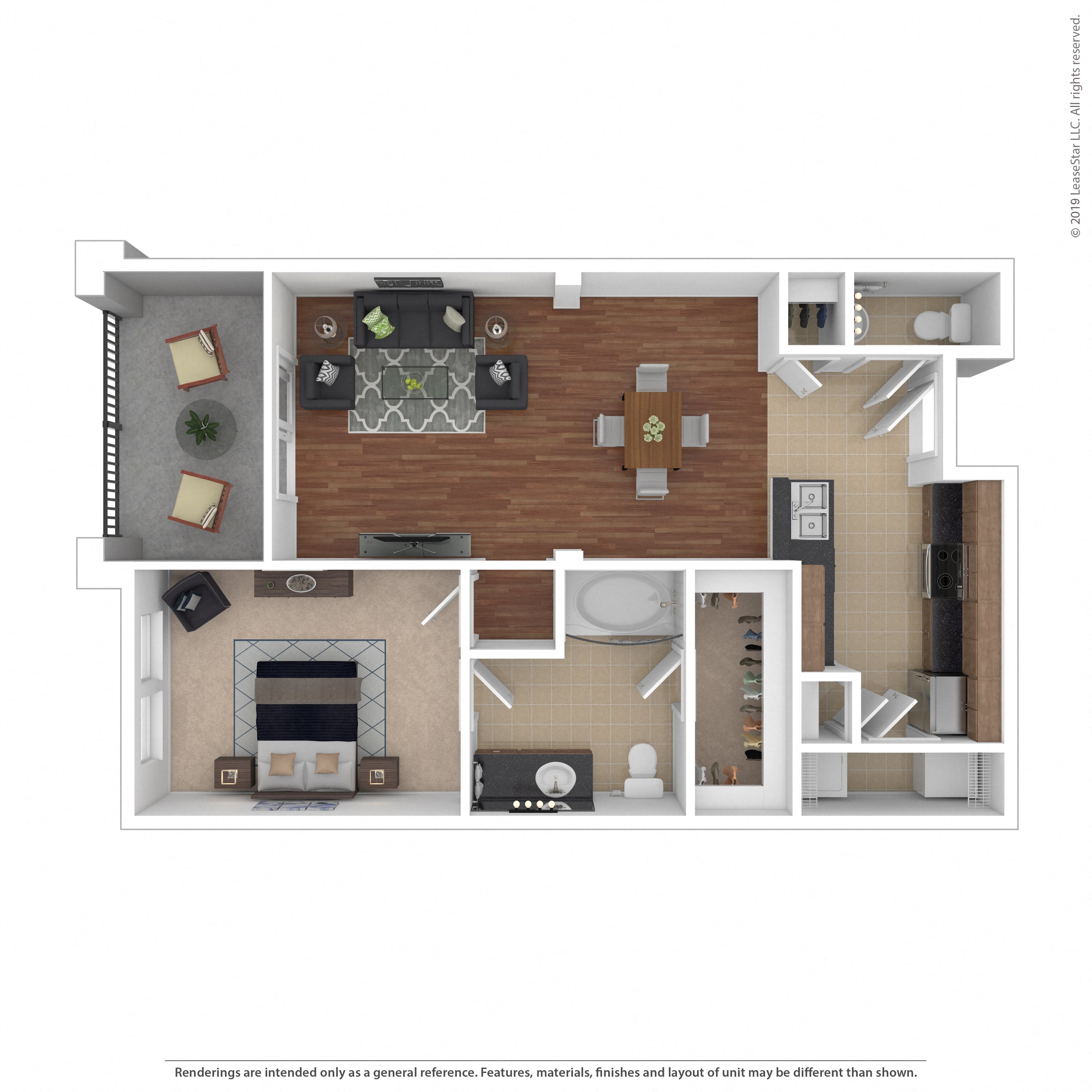 Floor plan layout diagram for 1A